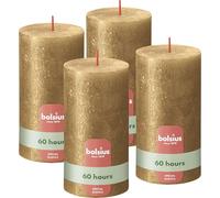 4x Bolsius Rustic Pillar Candles Gold Home Holiday Party Decoration Candles