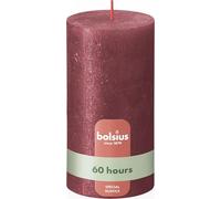 Bolsius Rustic Pillar Candle - Shimmer Red - Pack of 4 - Long Burning Time of 60 Hours - Interior Decoration - Unscented - Includes Natural Vegan Wax - No Palm Oil - 5.1″ × 2.8″