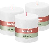 Bolsius Rustic Pillar Candle XXL - White - Pack of 3 - Long Burning Time of 62 Hours - Interior Decoration - Unscented - Includes Natural Vegan Wax - No Palm Oil - 10 x 10 cm - Mother's Day