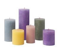 Bolsius Rustic Pillar Candles - Gift Set of 6 - Memphis - Decorative Household Candles - Length Burning Time - Unscented - Includes Natural Plant Wax - Without Palm Oil