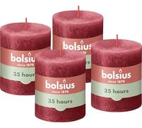 Bolsius Rustic Pillar Candles, Ivory, Pack of 4, 8 x 7 cm, Decorative Household Candles, Burning Length Time 35 Hours, Unscented, Natural Plant Wax, Without Palm Oil