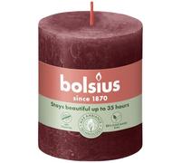 BOLSIUS Rustic Shine Pillar Candle 80/68 Velvet Red