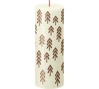 Bolsius Rustic Soft Pearl Silhouette Pillar Candle With Tree 190mm