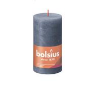 Bolsius Rustic Twilight Blue Shine Pillar Candle. Unscented. H13 Cm