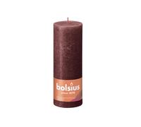 Bolsius Rustic Velvet Red Shine Pillar Candle. Unscented. H19 Cm