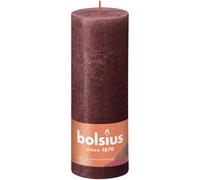 Bolsius Rustic Velvet Shine Pillar Candle 190mm X 68mm - Red