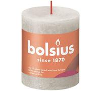 Sandy Grey Bolsius Rustic Shine Pillar Candle (80mm x 68mm) - Sandy Grey