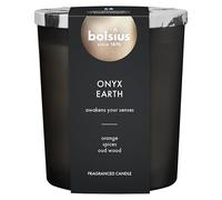Bolsius - Scented Candle with lid - Black - Onyx Earth - 75h - Decorative Scented Candle - Made from Natural Vegetable Wax - Palm Oil Free