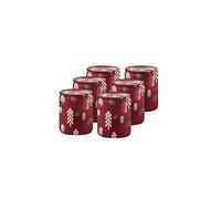 Bolsius - Scented Candles in Glass with Print - 6-Pack - Red - 23 Burning Hours - Winter Spices - Christmas Decoration - Without Palm Oil