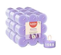 Bolsius - Scented Tea Lights - Lavender - Blue-Purple - Pack of 108 - Transparent Case - Natural Extracts - Contains Vegan Wax - No Palm Oil