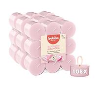 Bolsius - Scented Tea Lights - Magnolia - Pink - Pack of 108 - Transparent Case - Natural Extracts - Contains Vegan Wax - No Palm Oil
