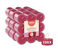 Bolsius - Scented Tea Lights - Pomegranate - Red - Pack of 108 - Transparent Case - Natural Extracts - Contains Vegan Wax - No Palm Oil