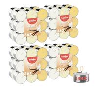 Bolsius - Scented Tealights in Three Colors - Vanilla - 144 pcs - Natural Extracts - Contains Vegan Wax - Palm Oil Free
