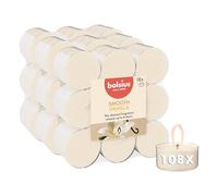 Bolsius - Scented Tealights - Vanilla - Ivory - 108 pcs - Transparent Cups - Natural Extracts - Contains Vegan Wax - Palm Oil Free
