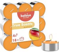 Bolsius - Set of 18 Scented Tealight Candles - Mango - Burn Time: 4 Hours - Home Decor - Natural Extracts - with Vegan Natural Wax