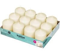 Bolsius Short Pillar Candles 3 inch (Pack of 12), Ivory, Size: 60(Dia) x 80(H)m