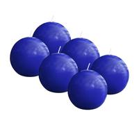 Bolsius - Smooth Ball Candle - Blue Shiny - 2.8 in - Pack of 6-16 Hours - Decorative Candles - Without Palm Oil - with Natural Plant Wax