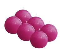 Bolsius - Smooth Ball Candle - Fuchsia Pink - Glossy - 2.8 in - Pack of 6-16 Hours - Decorative Candles - No Palm Oil - with Natural Plant Wax