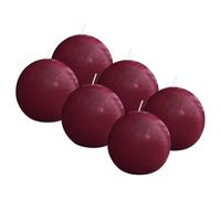 Bolsius - Smooth Ball Candle - Red - Glossy - 7 cm - Pack of 6-16 Hours - Decorative Candles - Without Palm Oil - with Natural Plant Wax