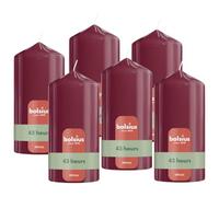 Bolsius - Smooth Pillar Candle - Dark Red - 5.1 in - Pack of 6 - Decorative Candles - Contains Natural Plant Wax - Without Palm Oil