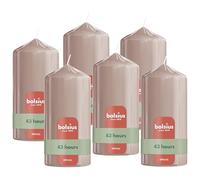 Bolsius - Smooth Pillar Candle - Light Pink - 5.1 in - Pack of 6 - Decorative Candles - Contains Natural Plant Wax - Without Palm Oil