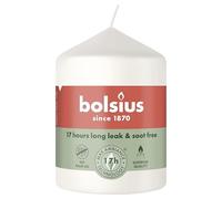 Bolsius - Smooth Pillar Candle - White - 3.2″ × 2.3″ - Burning time of 17 Hours - 6 Pack - Unscented - Natural Plant Wax - Without Palm Oil