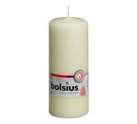 Bolsius Smooth Pillar Candles - Ivory - Set of 10 - Decorative Household Candles - Length Burning Time 42 Hours - Unscented - Natural Plant Wax - 15 x 6 cm