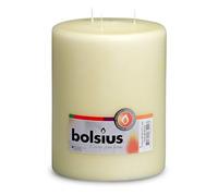 Bolsius Smooth Pillar Candles - Mammoth Candles - Ivory - Pack of 2-20 x 15 cm - Decorative Household Candles - Length Burning Time 100 Hours - Unscented