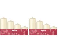 Bolsius Smooth Pillar Candles - Set of 4 - Advent - Ivory - Various Sizes 12-10-8-6 cm- Decorative Household Candles - Long Burning Time - Unscented - with Natural Plant Wax - Without Palm Oil - Ø48mm