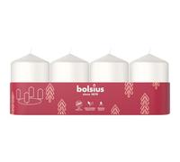 Bolsius - Smooth Pillar Candles - Set of 4 - White - 2.4″ × 1.6″ - Decorative Candles - Long Burning Time - Unscented - with Natural Plant Wax - Without Palm Oil