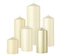 Bolsius Smooth Pillar Candles - Set of 6 - Pillow Talk - Decorative Household Candles - Long Burn Time - Unscented - Natural Plant-Based Wax - Palm Oil Free