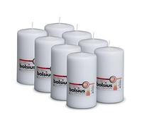 BOLSIUS Smooth Pillar Candles, White, 20 cm