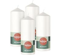 Bolsius Smooth Pillar Candles - White - 4-Pack - 15 x 6 cm - Length Burning Time 42 Hours - Unscented - Includes Natural Plant Wax - Without Palm Oil
