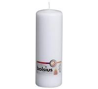 Bolsius Smooth Pillar Candles - White - Set of 8 - Decorative Household Candles - Length Burning Time 75 Hours - Unscented - Natural Plant Wax - 20 x 7 cm