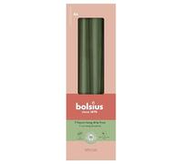 Bolsius Smooth Tapered Candles - Metallic Green - Set of 4 in Box - 9.7″ - Decorative Household Candles - Burning Time 7 Hours - Unscented - Natural Plant Wax - Without Palm Oil