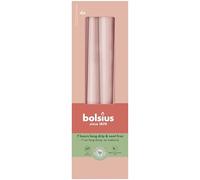Bolsius Smooth Tapered Candles - Misty Pink - Set of 4 in Box - 24.5 cm - Decorative Household Candles - Burning Time 7 Hours - Unscented - Natural Plant Wax - Without Palm Oil