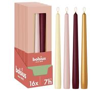 Bolsius Smooth Tapered Candles - Set of 16 - Haptic Luxury - Decorative Household Candles - Long Burn Time - Unscented - Natural Plant-Based Wax - Palm Oil Free