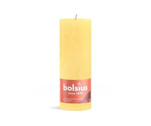 BOLSIUS Sunny Yellow Rustic Shine Pillar Candle 19cm x 7cm