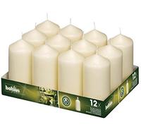 Bolsius Tall Pillar Candles 120 mm (Pack of 12), Ivory, Size: 58(Dia) x 120(H)mm, Up to 39 Hours Burn Time per Candle, Low Smoke Wax, DB087