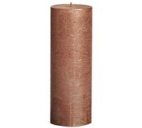 Bolsius Tall Textured Pillar Candle in "Metallic Copper"