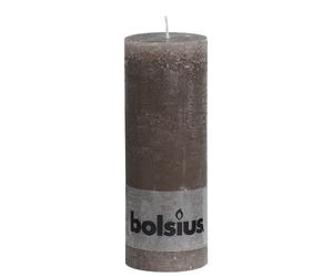 Bolsius Tall Textured Pillar Candle in "Taupe"