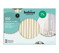 Bolsius Tapered Dinner Candles - 10 Inch - 100 Pack - Ivory