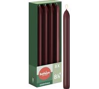 Bolsius Tapered Dinner Candles - Dark Red - 8-Pack