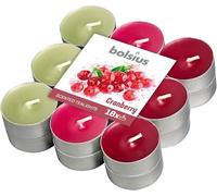 Bolsius Tealights Cranberry Scented Multi Coloured 4hr pack 18, Wax, One size