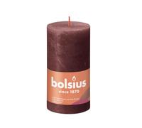 BOLSIUS Velvet Red Rustic Shine Pillar Candle 13cm x 7cm