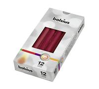 BOLSIUS Wine Red Tapered Candle (Pack of 12)