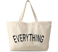 Bolso de mujer de gran tamaño, lona con cremallera estética reutilizable bolso de hombro único