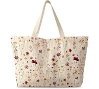 Bolso de mujer de gran tamaño, lona con cremallera estética reutilizable bolso de hombro único