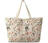 Bolso de mujer de gran tamaño, lona con cremallera estética reutilizable bolso de hombro único