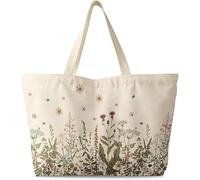 Bolso de mujer de gran tamaño, lona con cremallera estética reutilizable bolso de hombro único